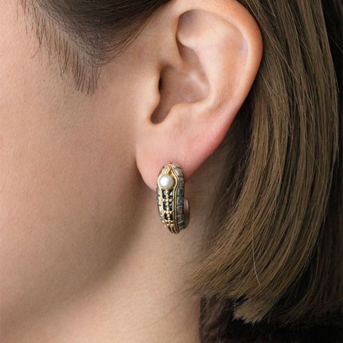 Santorini Hoop Earrings（Pearl） / GA008