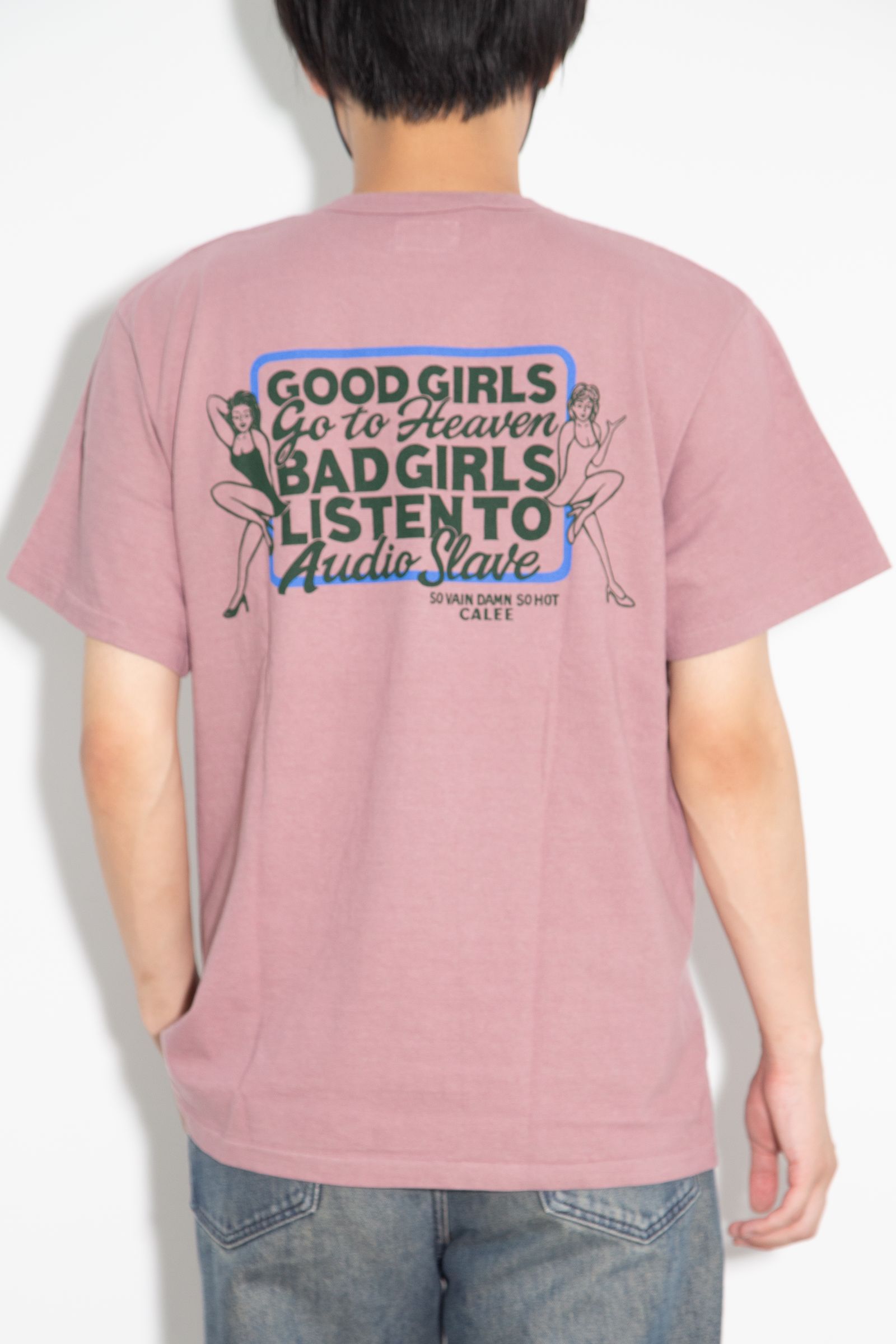GARMENT DYE GIRLS LOGO POCKET TEE ＜NATURALLY PAINT DESIGN＞ / パープル