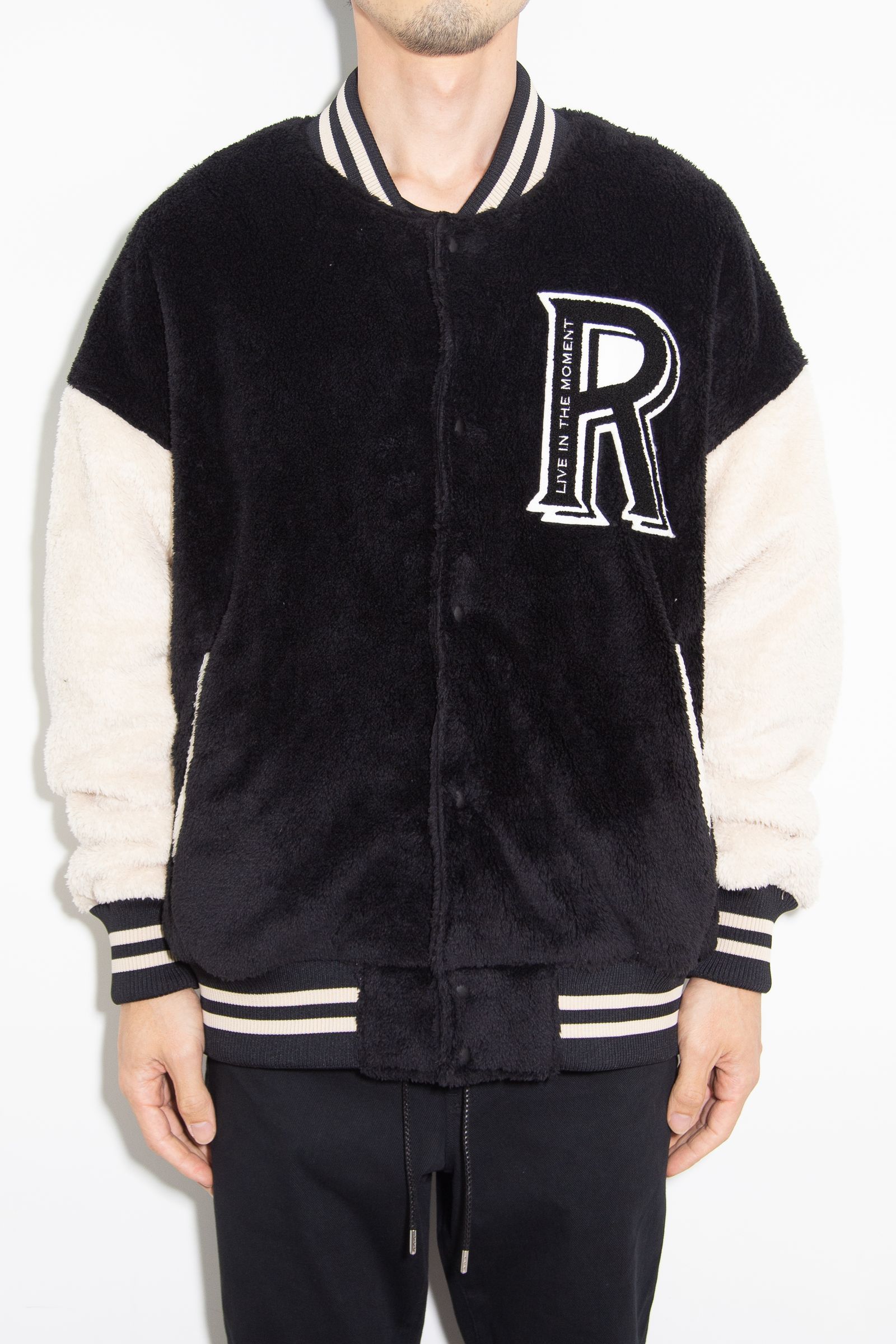 BOA OVER  VARSITY JACKET / ブラック×ベージュ