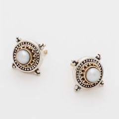Cyclades Small Stud Round Earrings（Pearl） / GA005