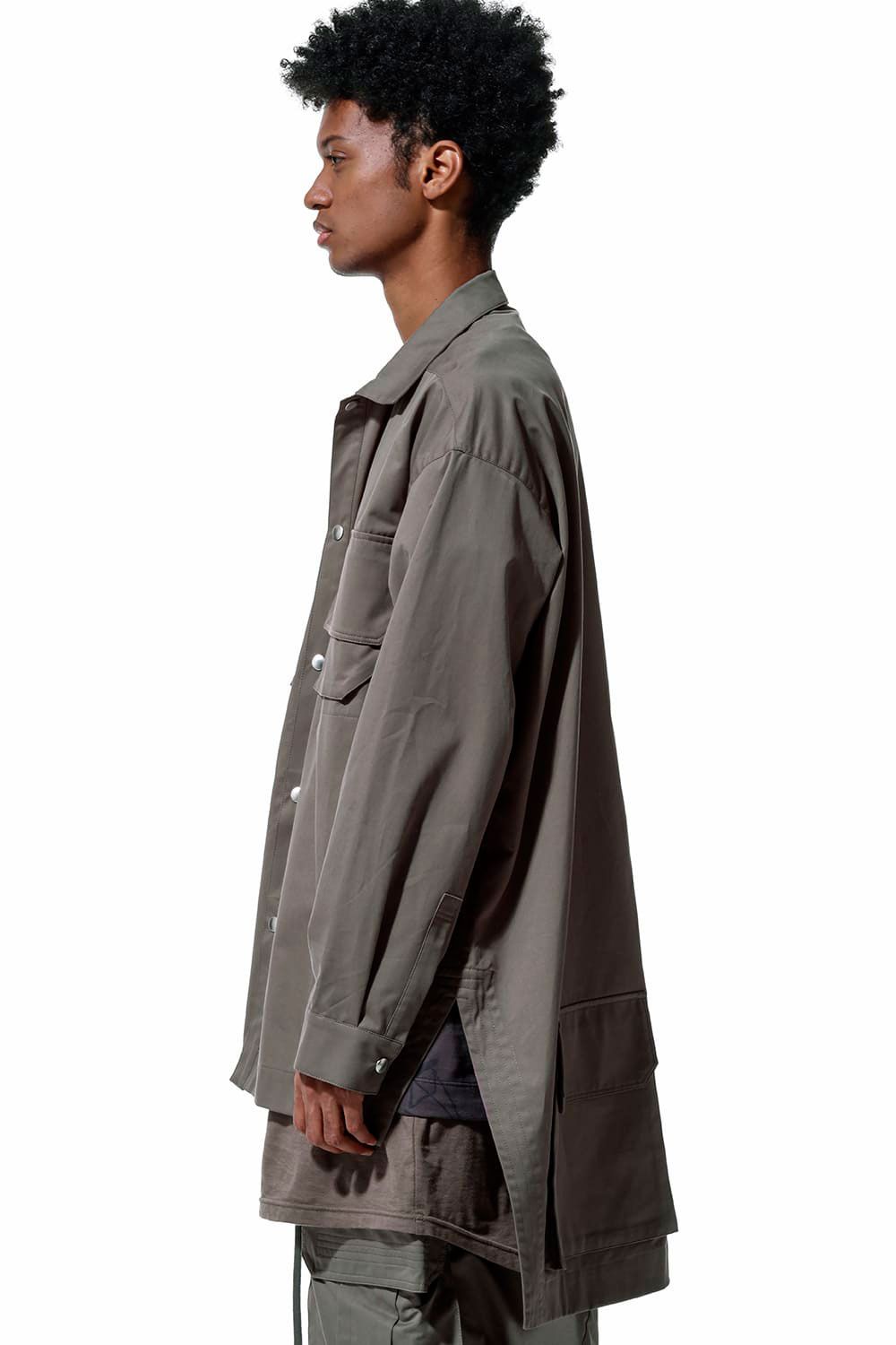 [ラスト1点 サイズ3] バックロングコクーンシャツ / Back Long Shirts Long Sleeve / グレー / ag-7006