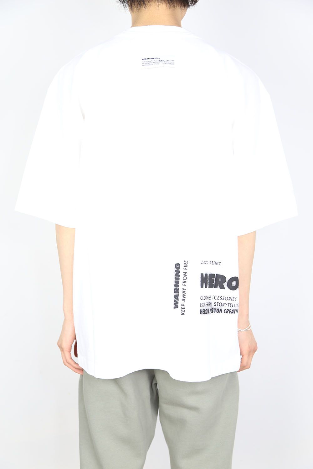 HERON PRESTON - CAT TEE SS REG PKT POWER / ホワイト×イエロー | Tempt