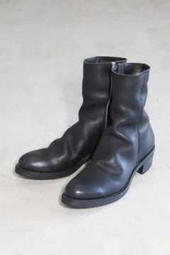 [8~9月入荷予定] GUIDI CALF CRINKLE SIDEZIP BOOTS / ブラック