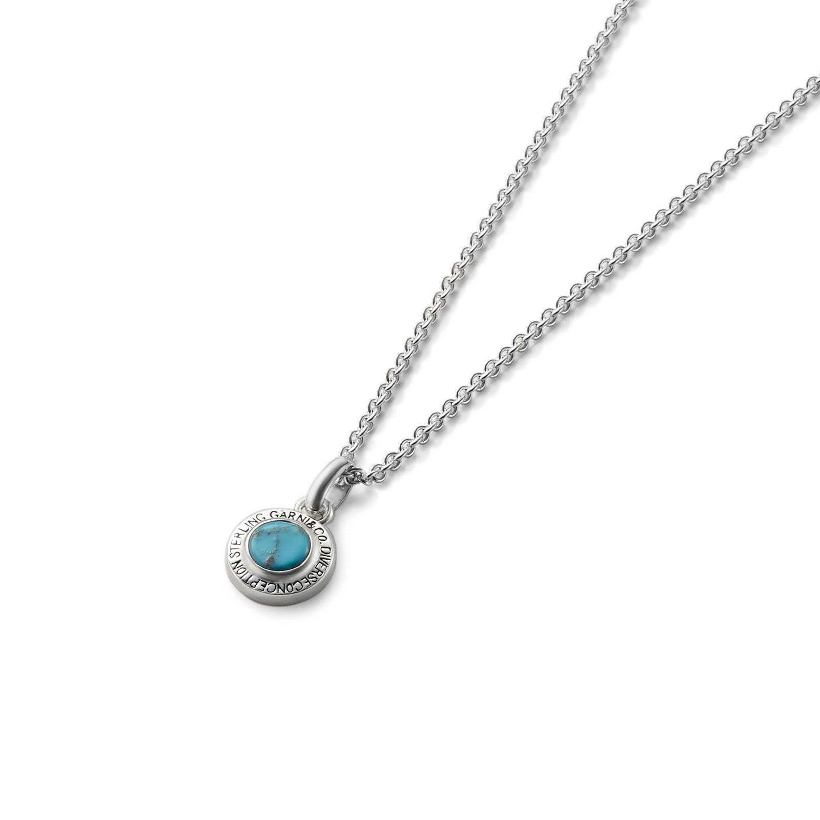 Round Stone Pendant - S / ブルー
