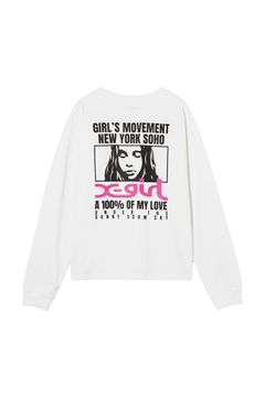 FACE BOX AND MESSAGE L/S TEE / ホワイト