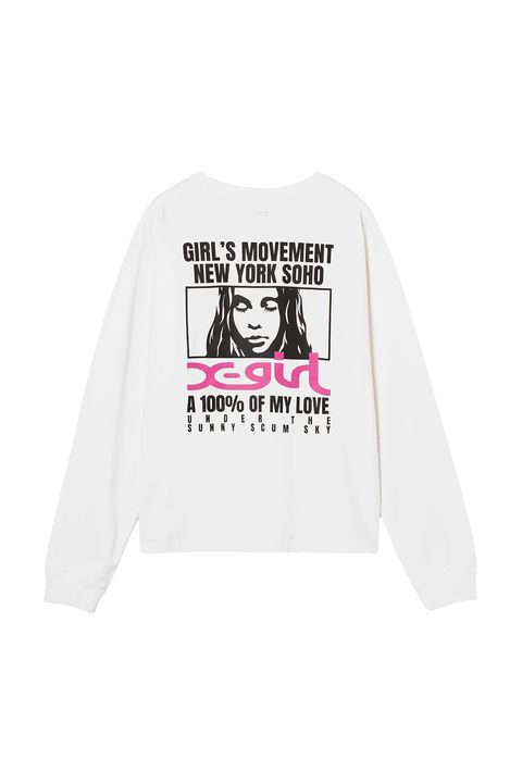 FACE BOX AND MESSAGE L/S TEE / ホワイト