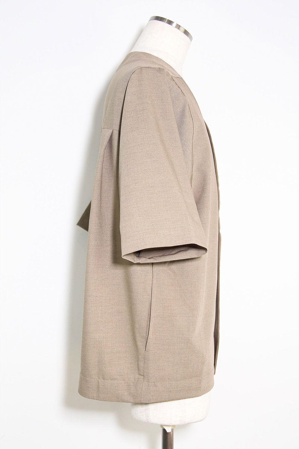 サマーウールベースボールシャツ / Summer Wool Baseball Shirts / ライトベージュ / ag-11017-2