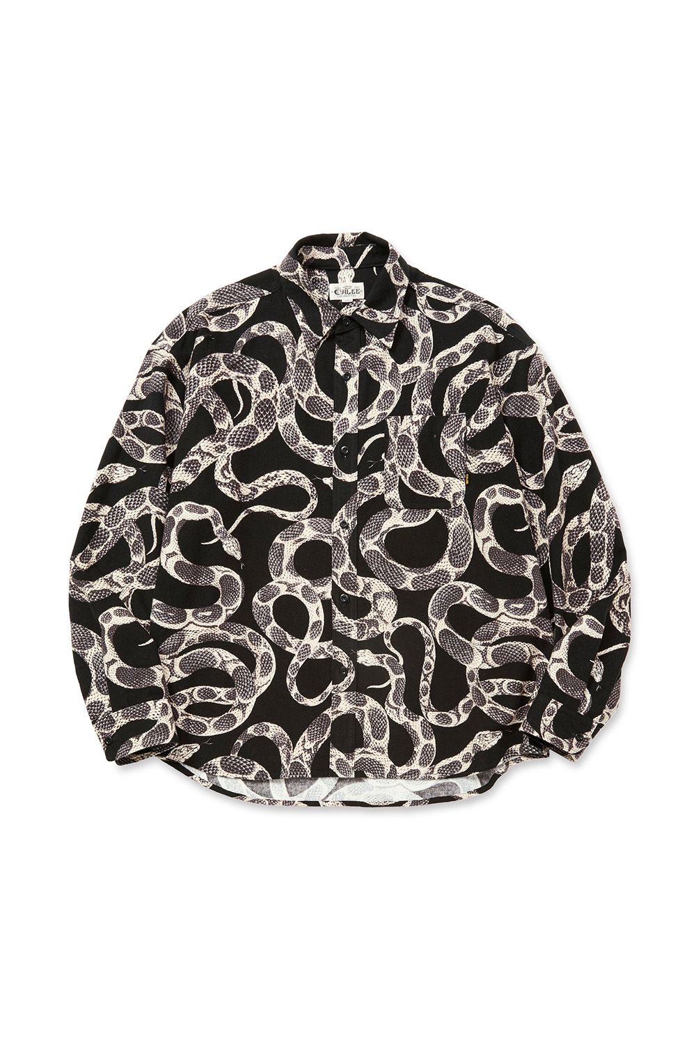 PRINT NEL L/S SH ＜SNAKE PATTERN＞ / ブラック