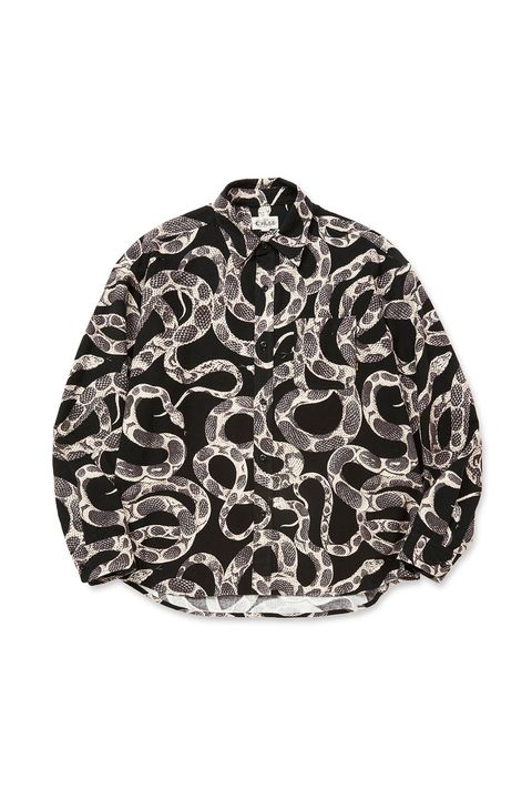 PRINT NEL L/S SH ＜SNAKE PATTERN＞ / ブラック
