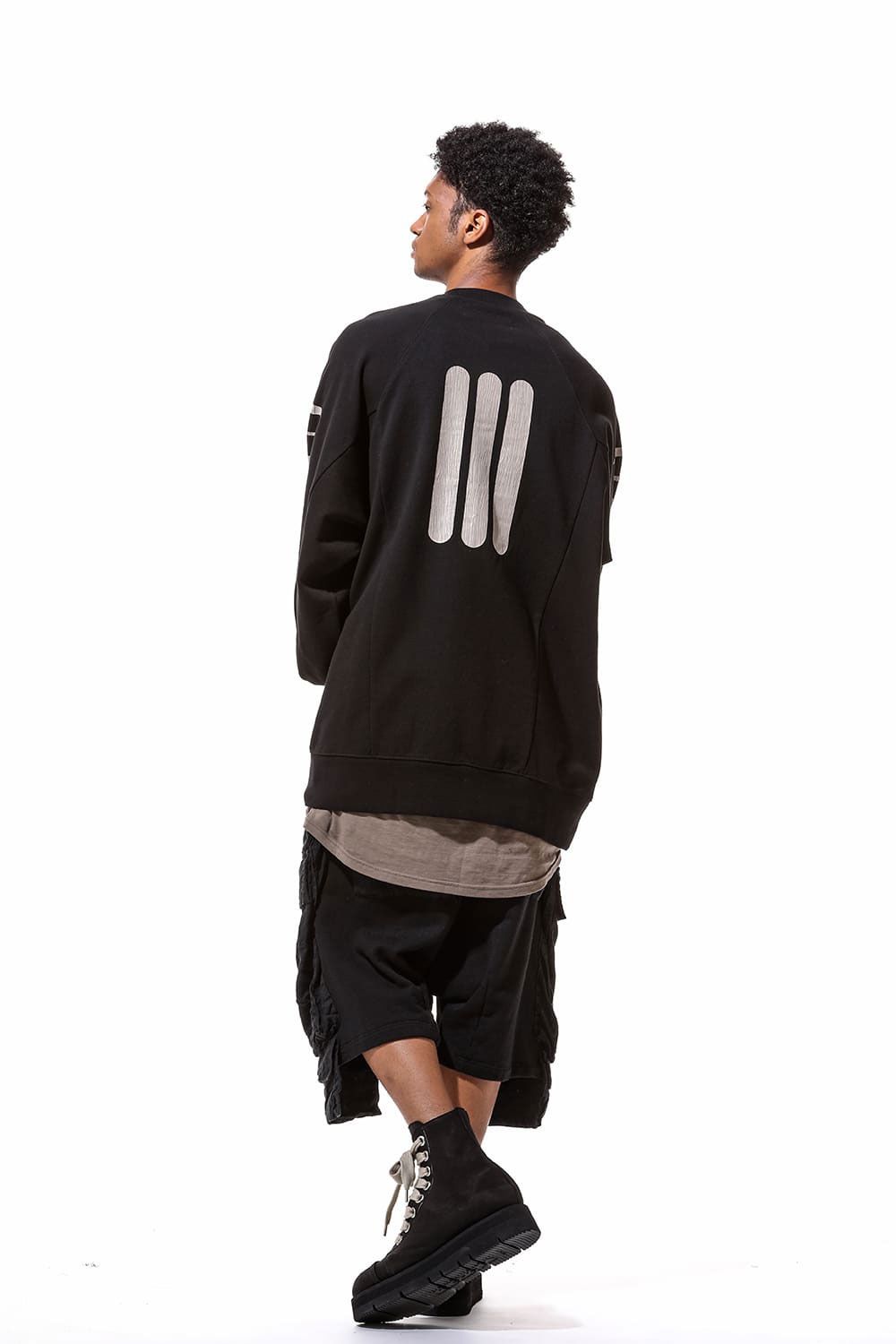 コットンリネンコンビスウェットショーツ / Linen Combi Sweat Shorts / ブラック / ag-9054