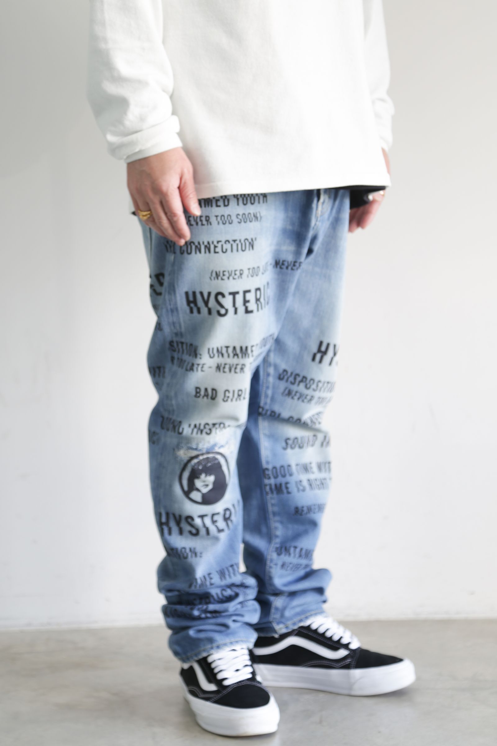 HYSTERIC GLAMOUR - SLASH TYPE LOGO スリムストレートデニム