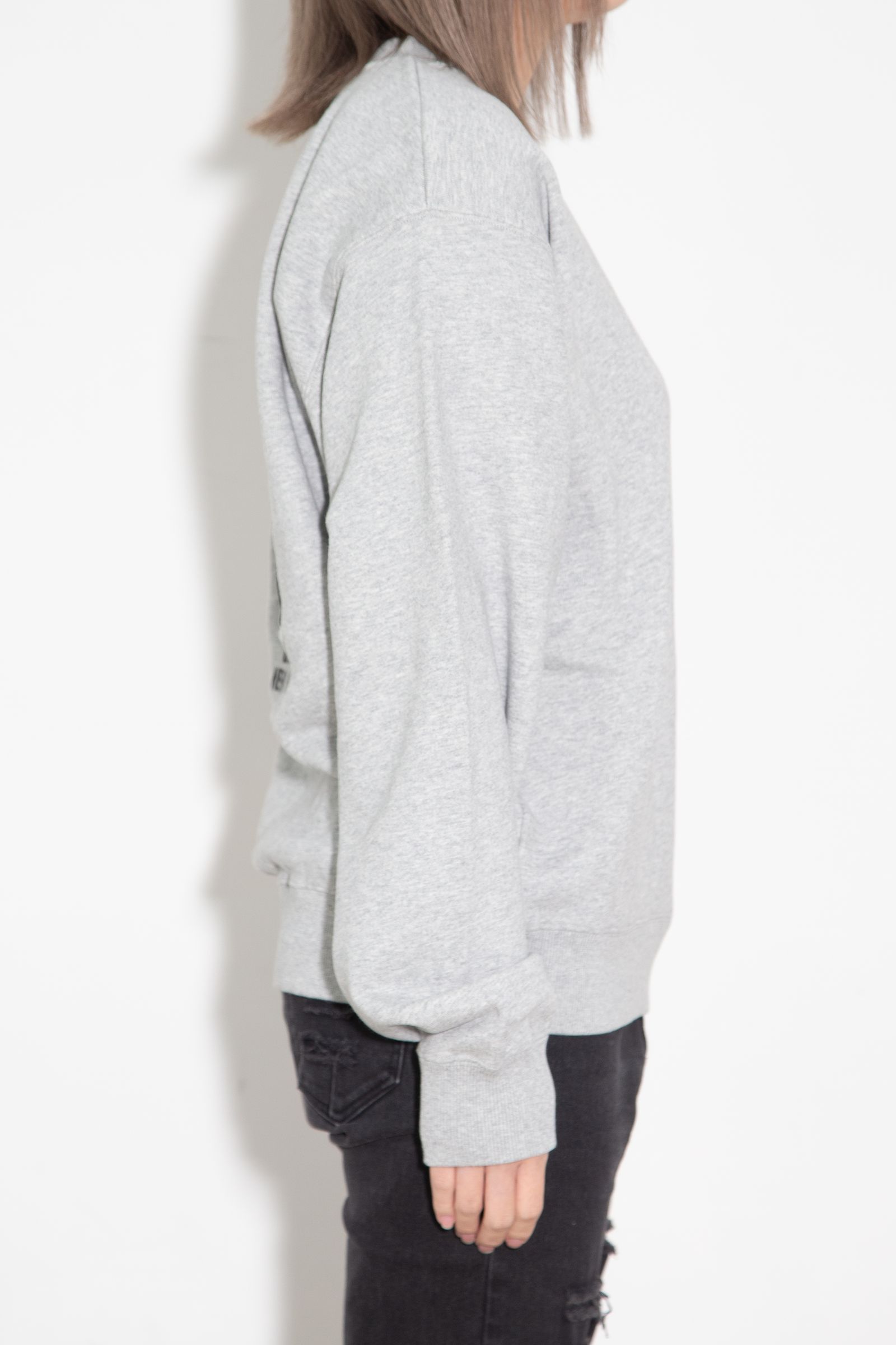 FACE PATCH AND LOGO CREWNECK SWEAT TOP / アッシュ