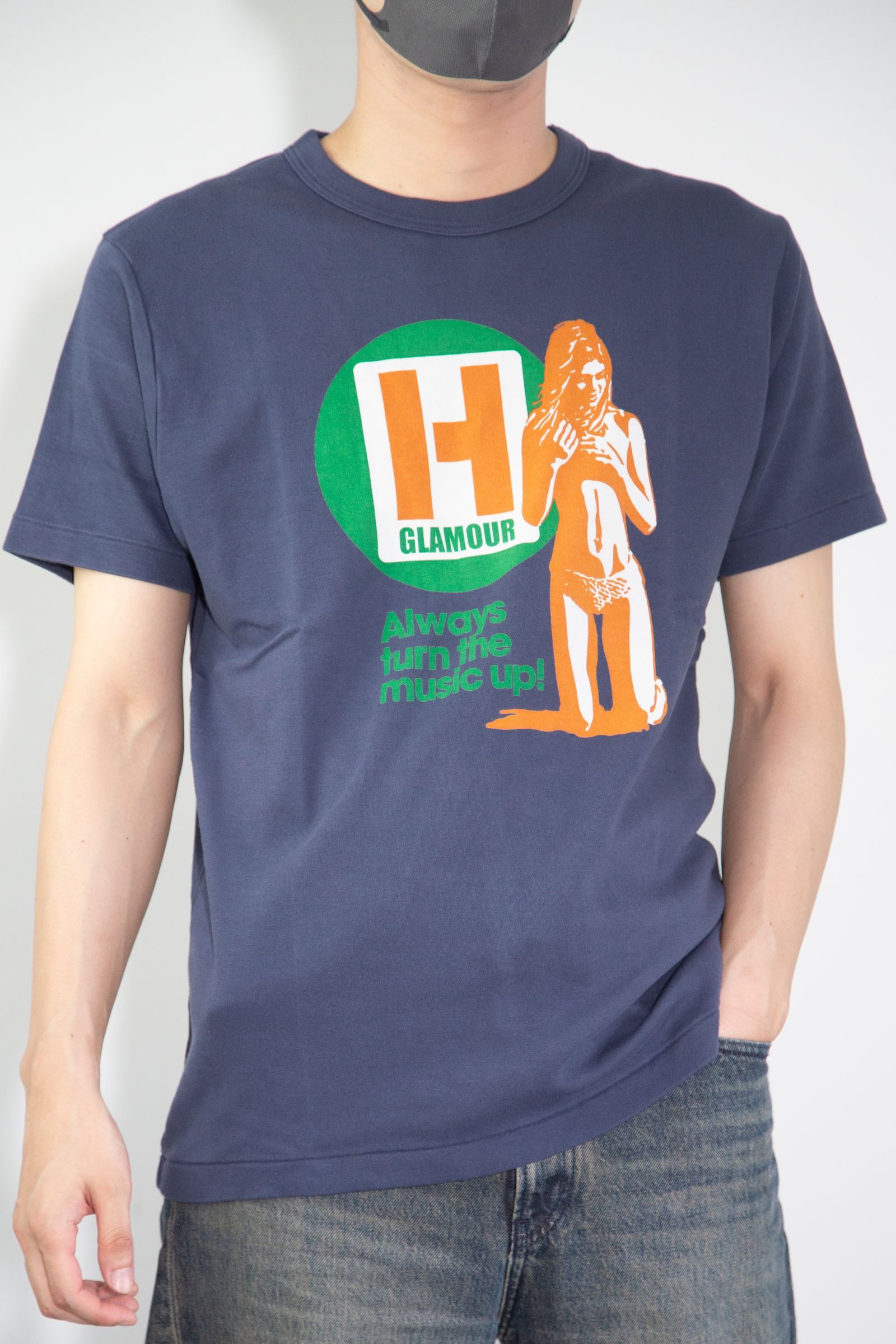 [ラスト1点 サイズXL] H HOURS Tシャツ / ネイビー