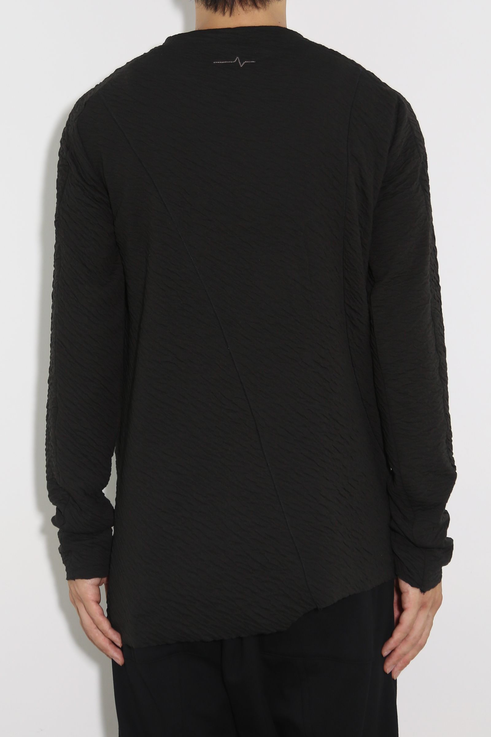 LONG SLEEVE T-SHIRT 223-301 / シボ加工ロングスリーブTee / ブラック