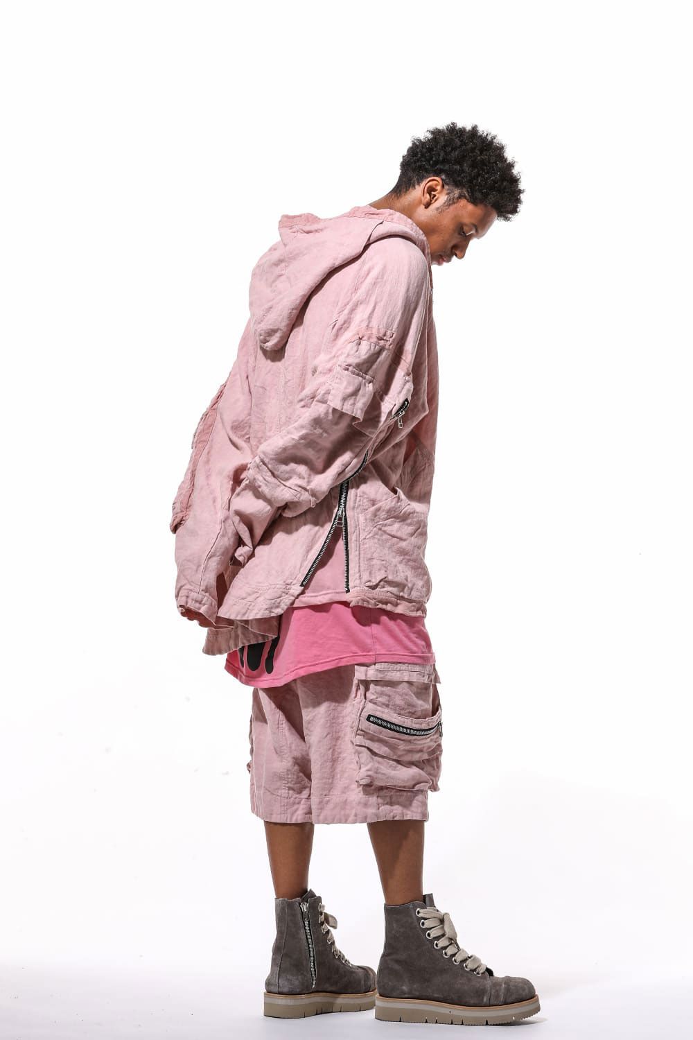 リネンカーゴショーツ / Cargo Shorts / ブラック / ag-9022-1