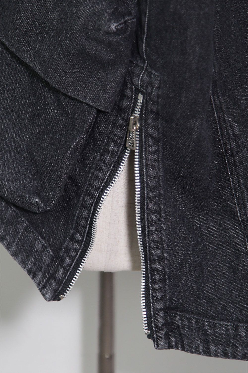 ヴィンテージデニムブルゾン / VintageDenim Hoodie Blouson / ブラック / ag-8030