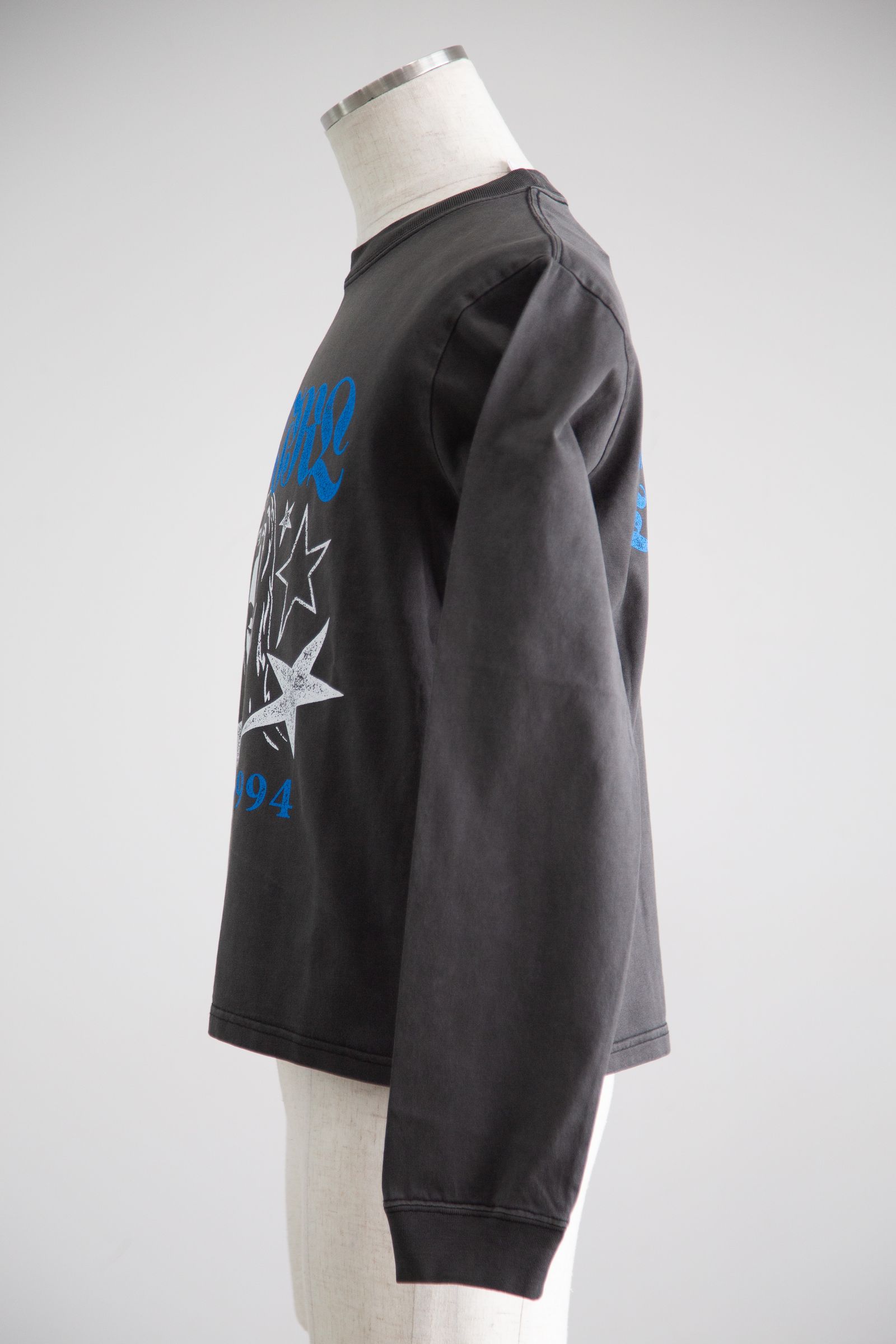 STAR AND FACE LOGO FADED L/S TEE / ブラック