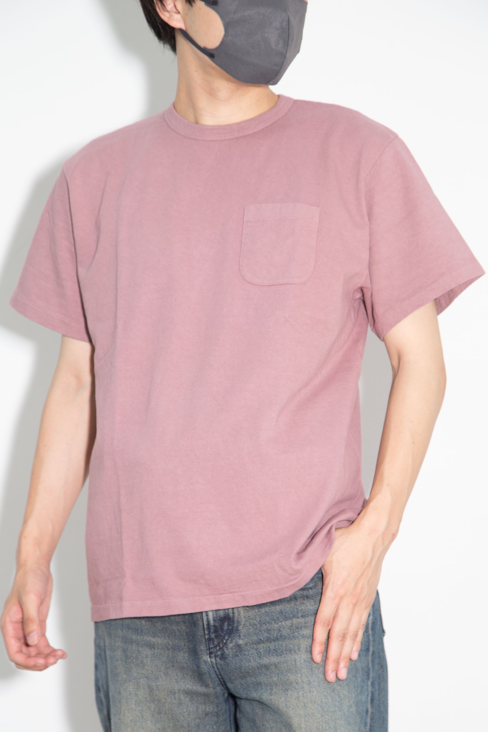 CALEE - GARMENT DYE GIRLS LOGO POCKET TEE ＜NATURALLY PAINT DESIGN