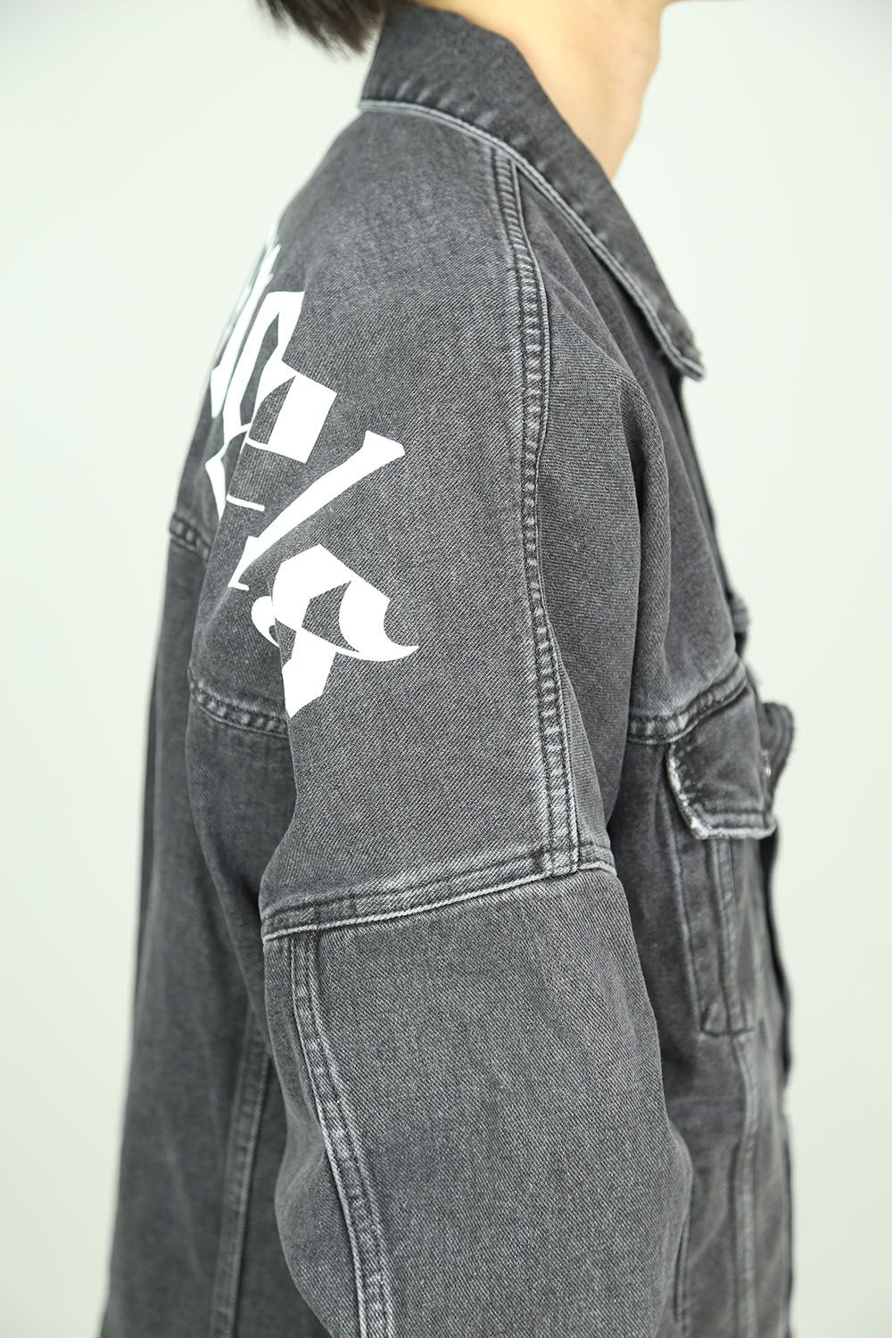 PALM ANGELS - LOGO OVER DENIM JKT / ブラック×ホワイト | Tempt