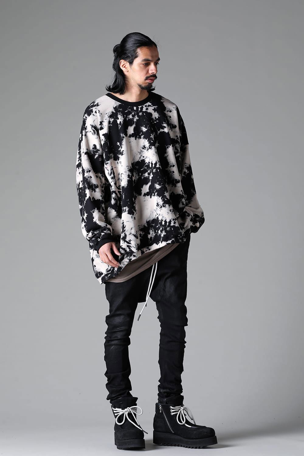 ジャンボクルーネック / JUMBO CREW NECK / ブラック×アイボリー / g-12085-1