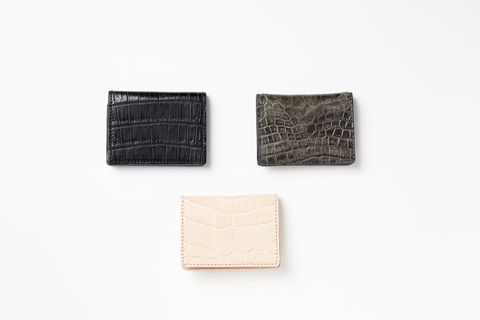 [383-06] CROCODILE CARD CASE / ブラック