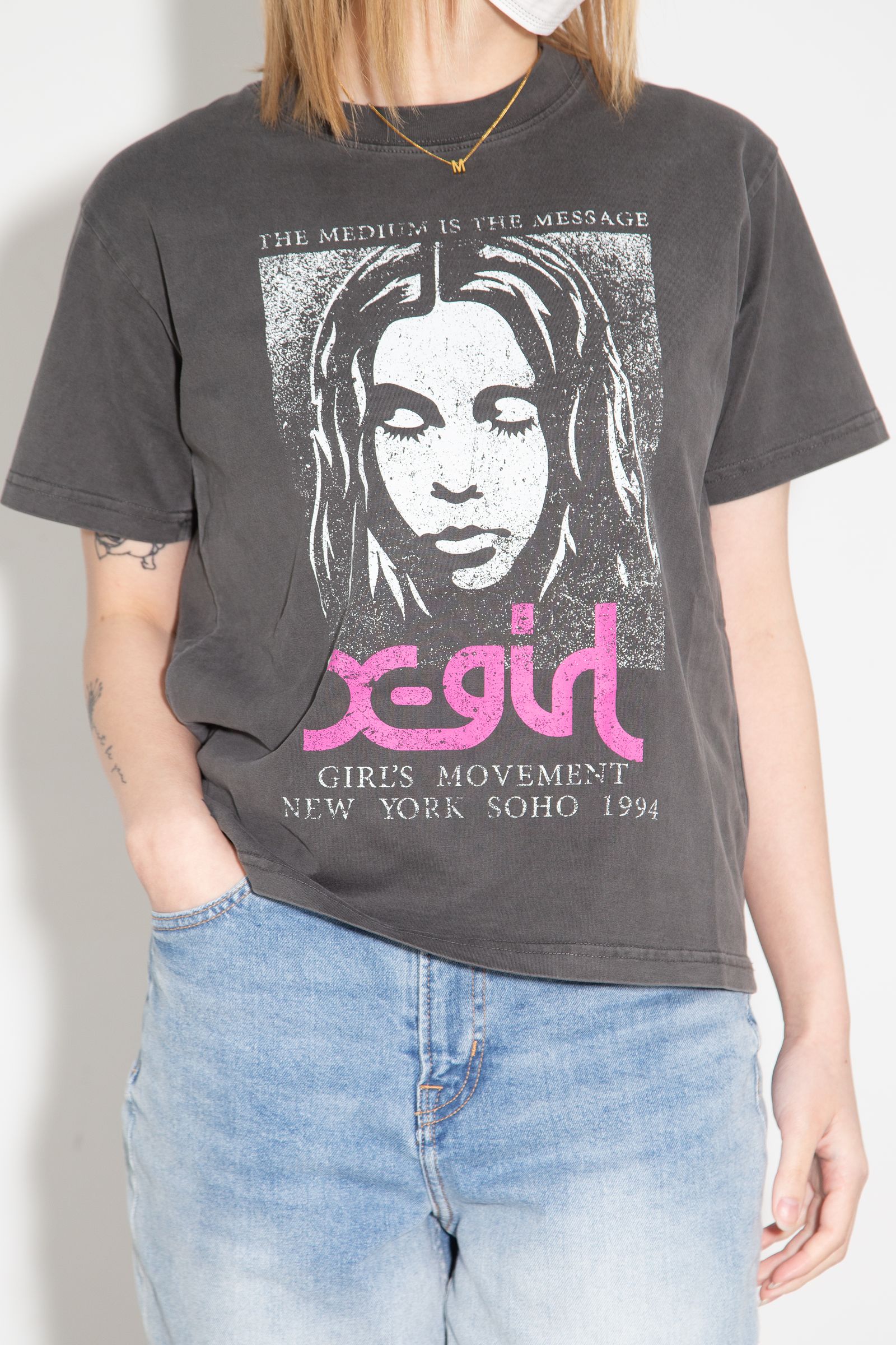 FADED FACE S/S TEE / ブラック