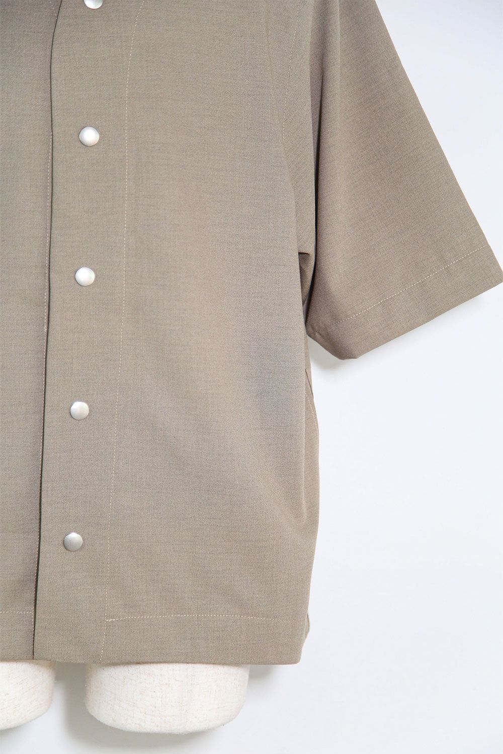 サマーウールベースボールシャツ / Summer Wool Baseball Shirts / ライトベージュ / ag-11017-2