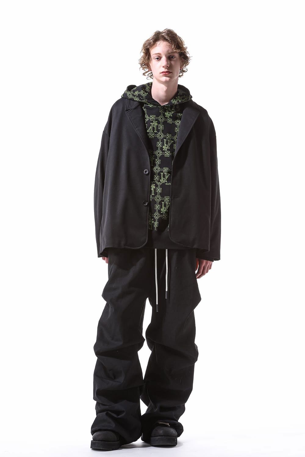 デニムタックワイドパンツ / Denim Tuck Wide Pants / ブラック