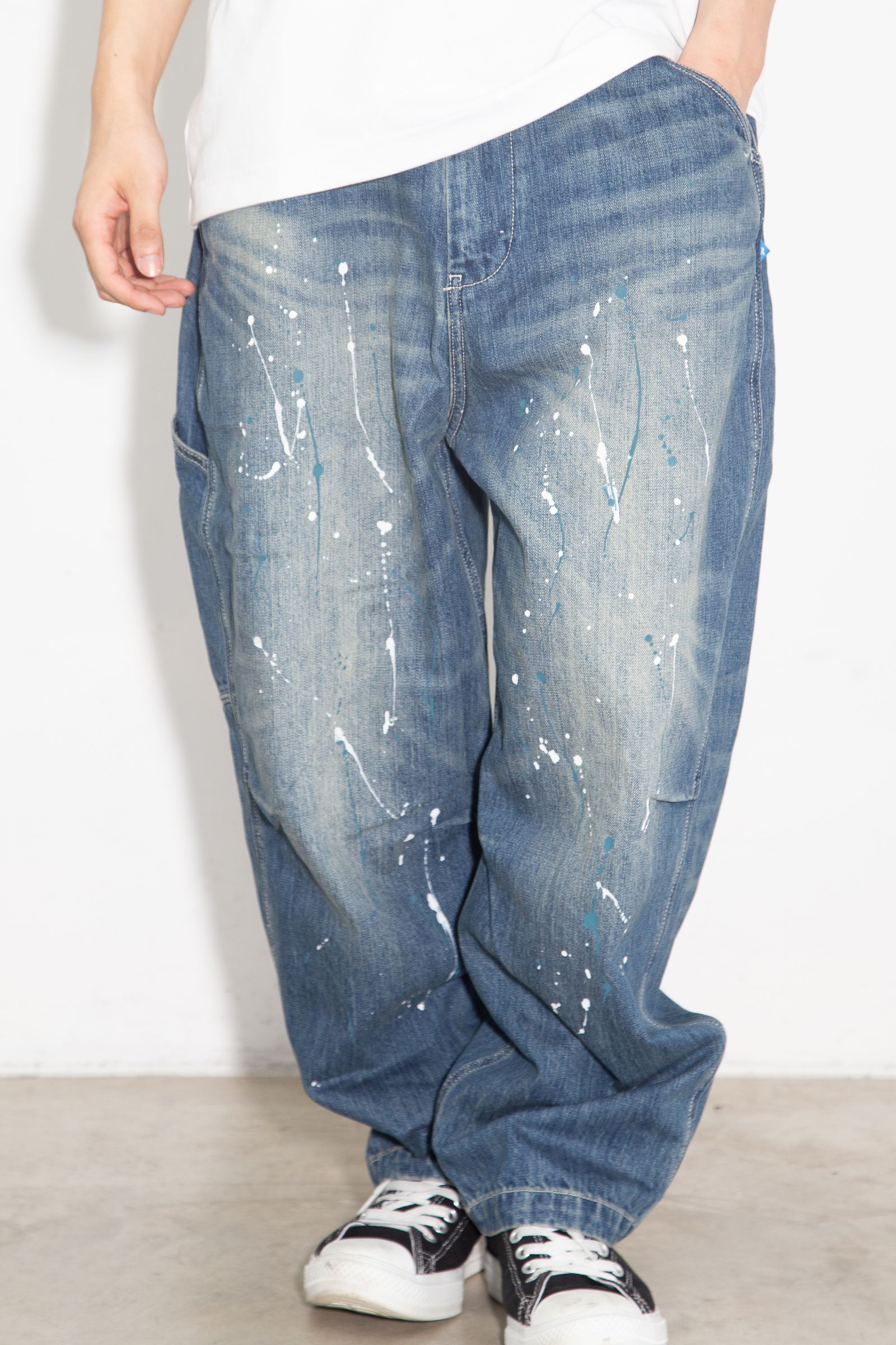 DENIM SARROUEL PANTS / ブルー