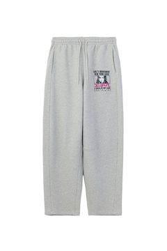 FACE BOX AND MESSAGE SWEATPANTS / アッシュ