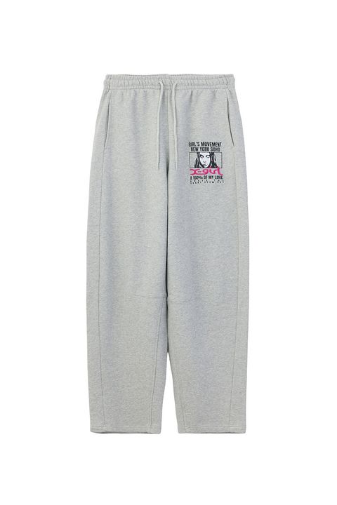 FACE BOX AND MESSAGE SWEATPANTS / アッシュ