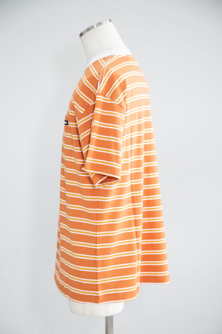 XLARGE - STRIPED S/S POCKET TEE / オレンジ | Tempt