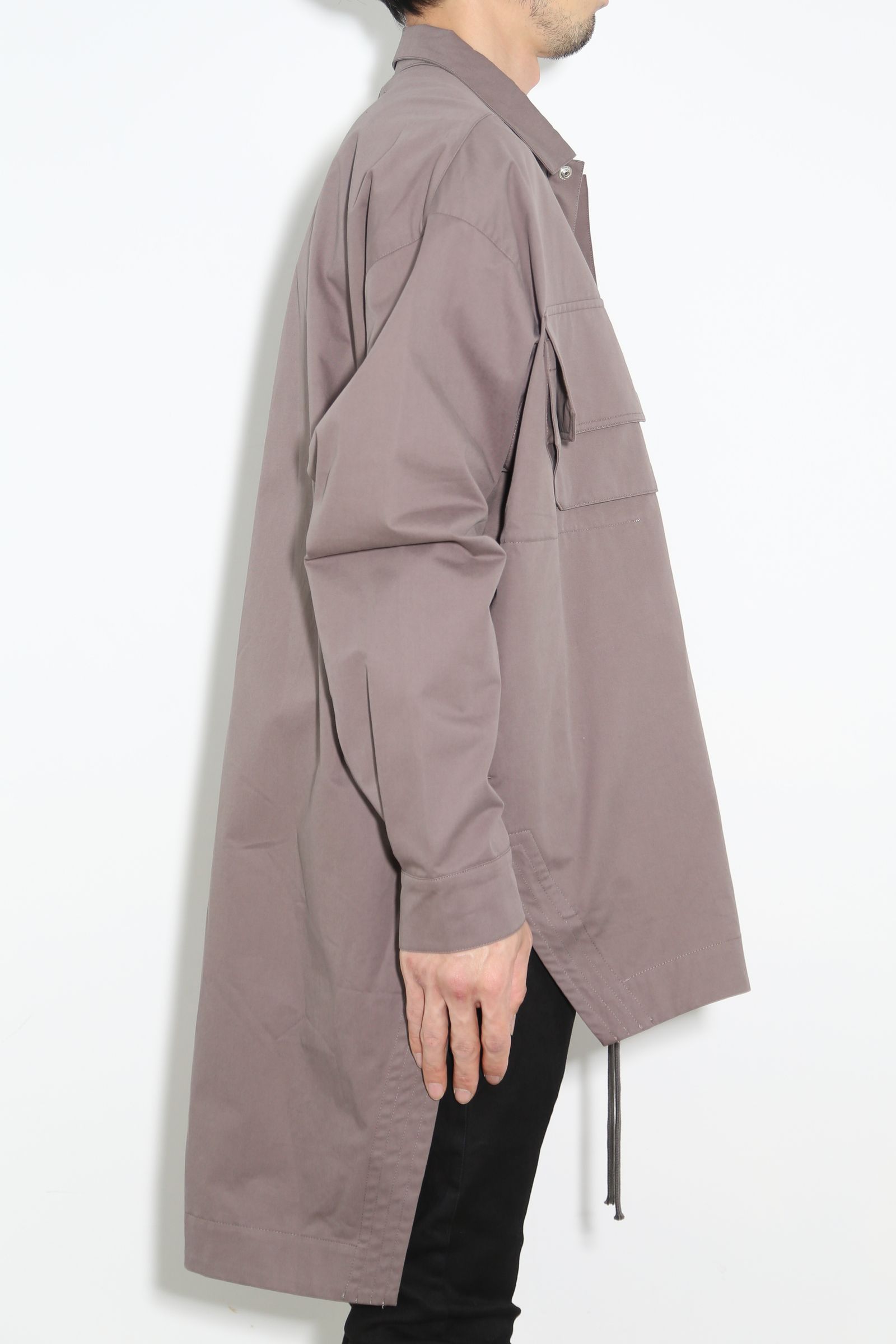 [ラスト1点 サイズ3] バックロングコクーンシャツ / Back Long Shirts Long Sleeve / グレー / ag-7006