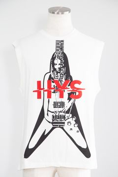 FLYING V ノースリーブTシャツ / ホワイト