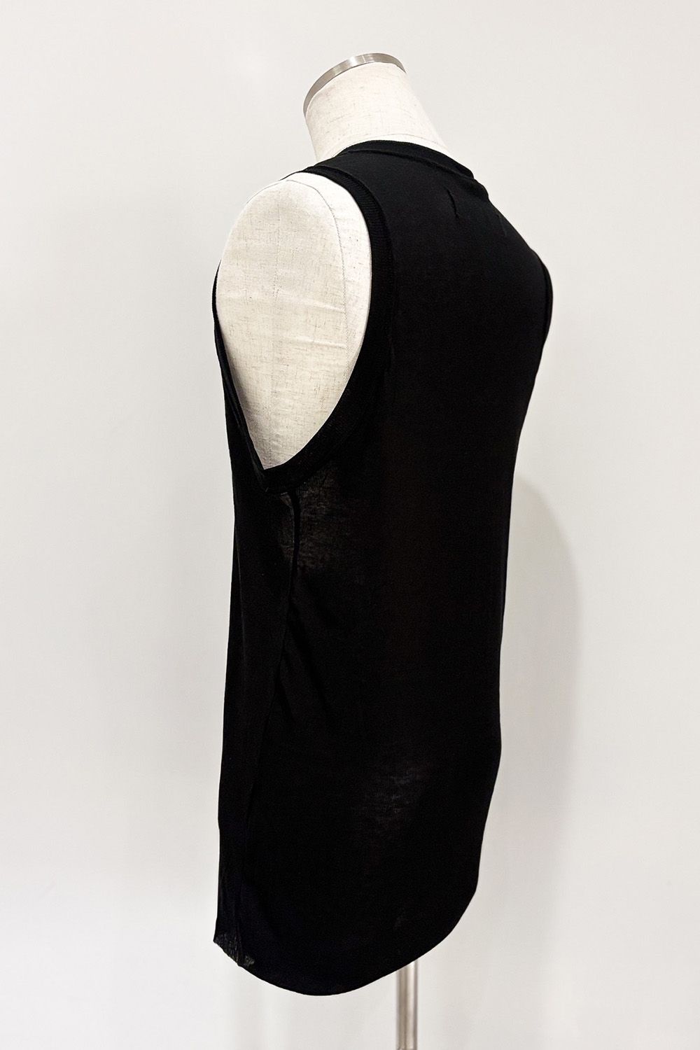RIB LONG TANK TOP / ブラック