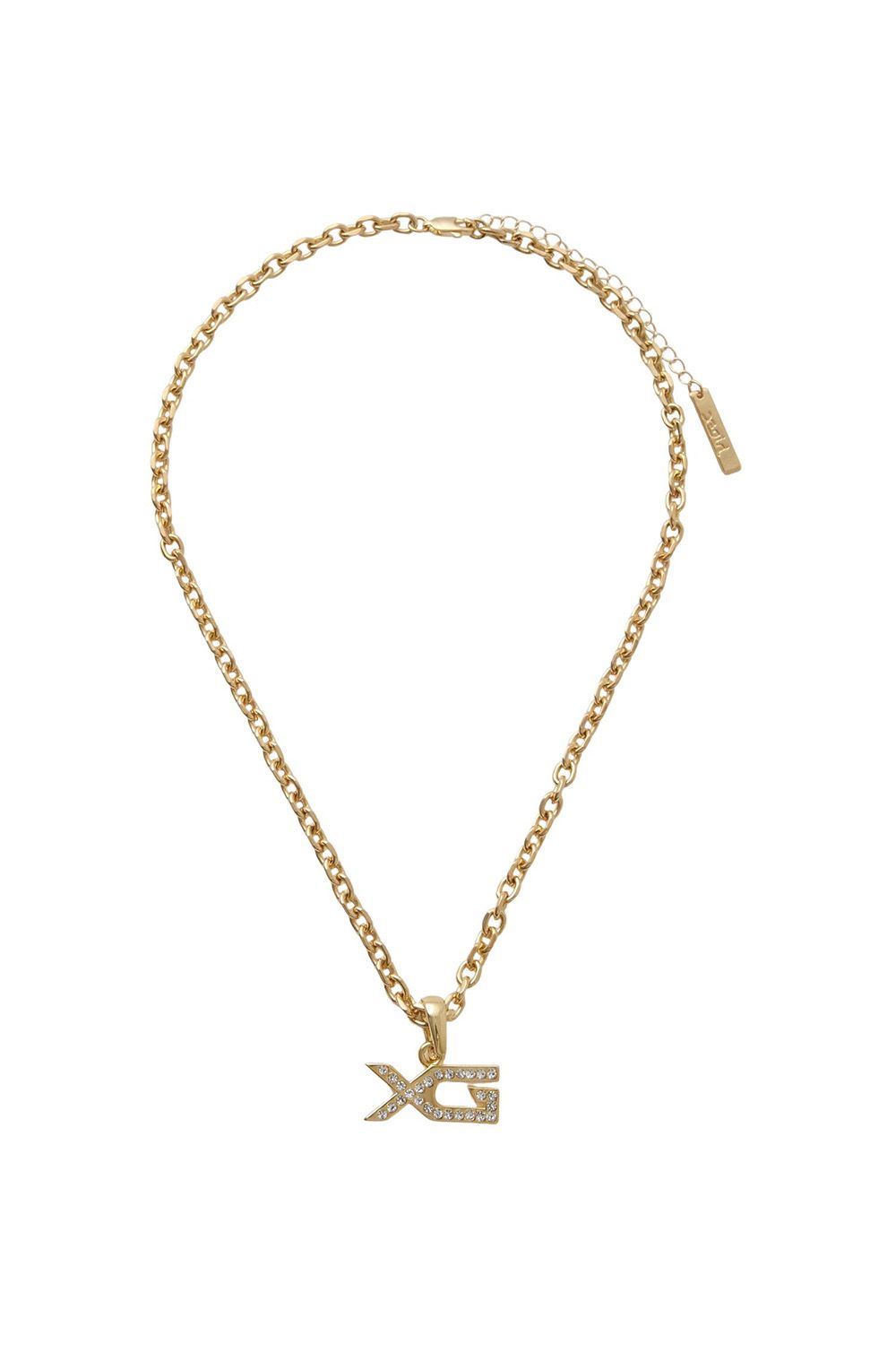 [ラスト1点] XG EMBLEM RHINESTONE NECKLACE / ゴールド