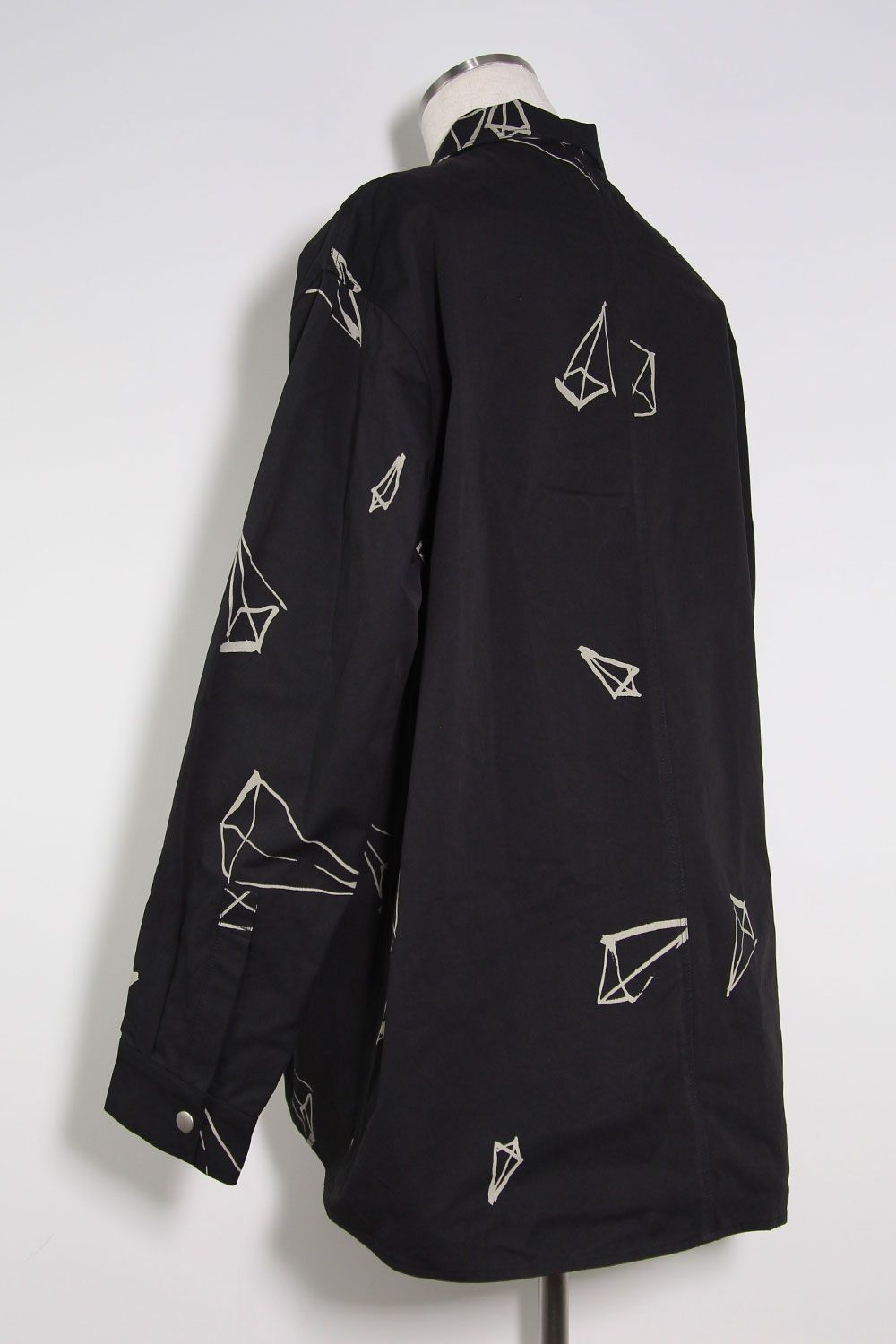 総柄プリントシャツ / Print Long Sleeve Shirts / ブラック / ag-6999