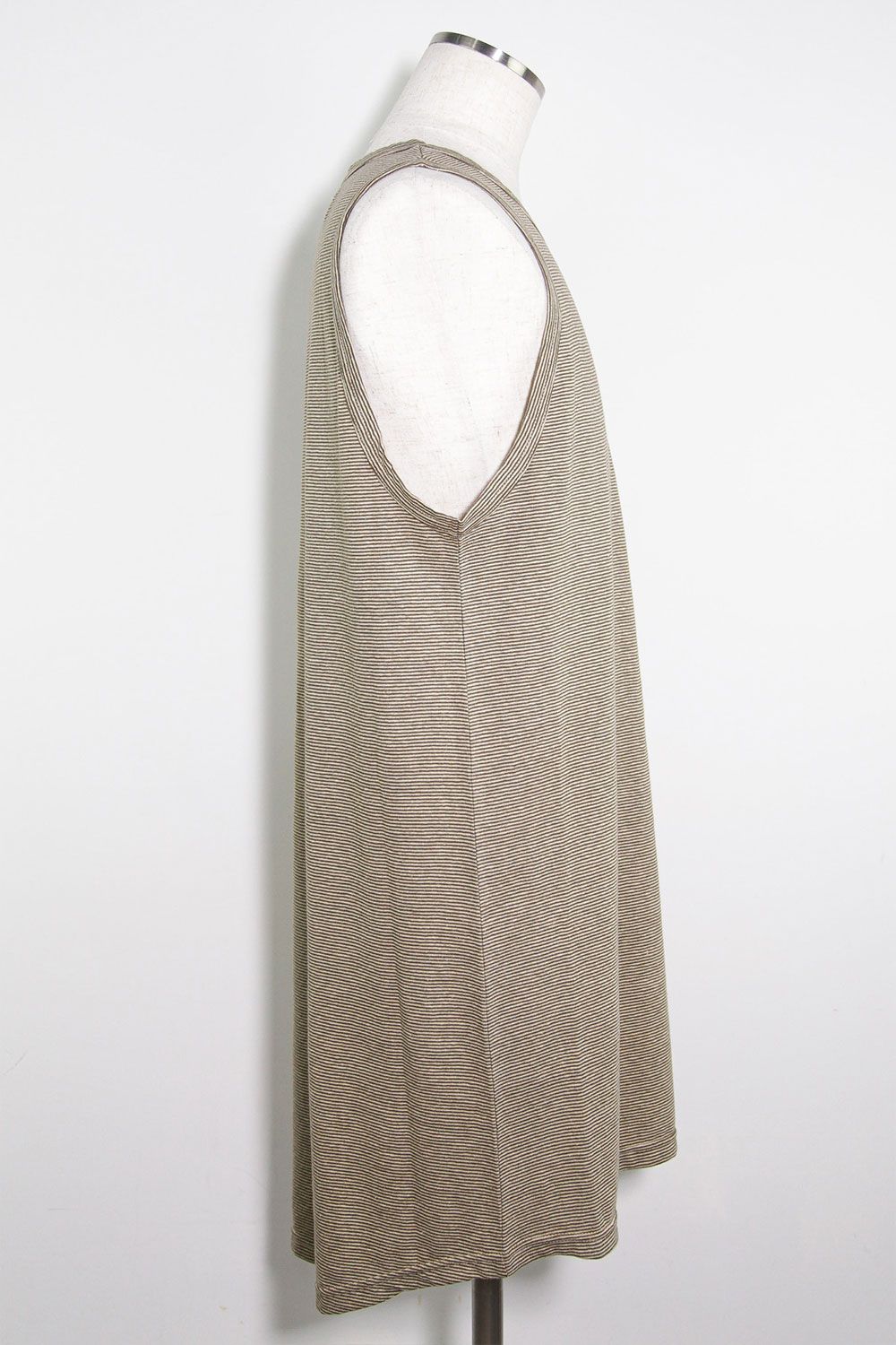 ストライプロングタンクトップ / Stripes Long Tank Top / グレー×アイボリー