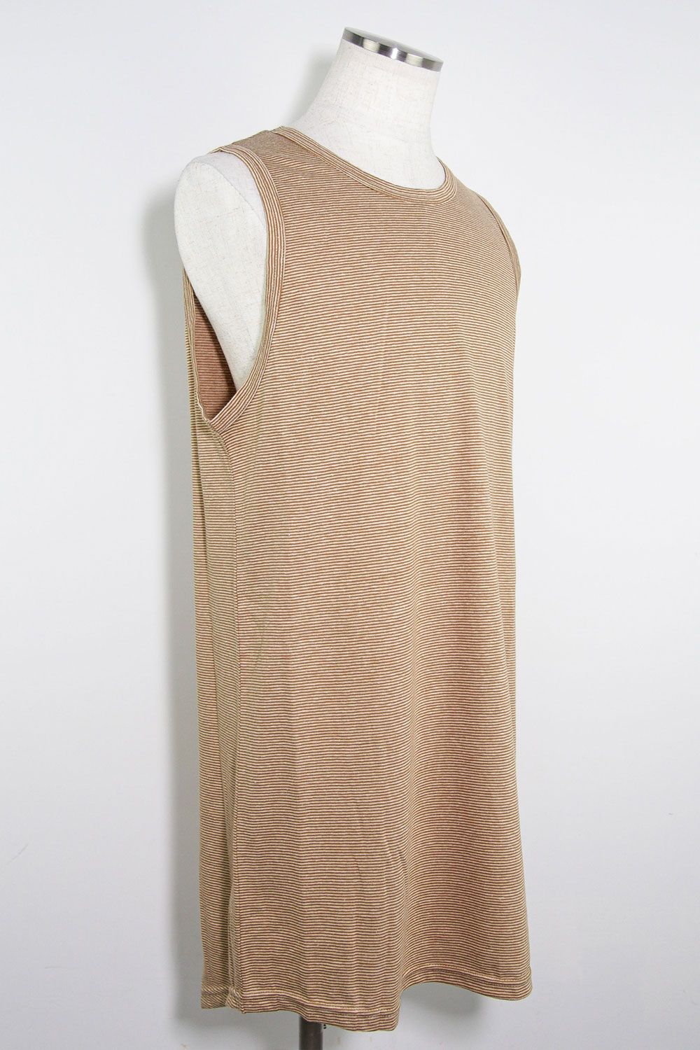 ストライプロングタンクトップ / Stripes Long Tank Top / マスタード×アイボリー
