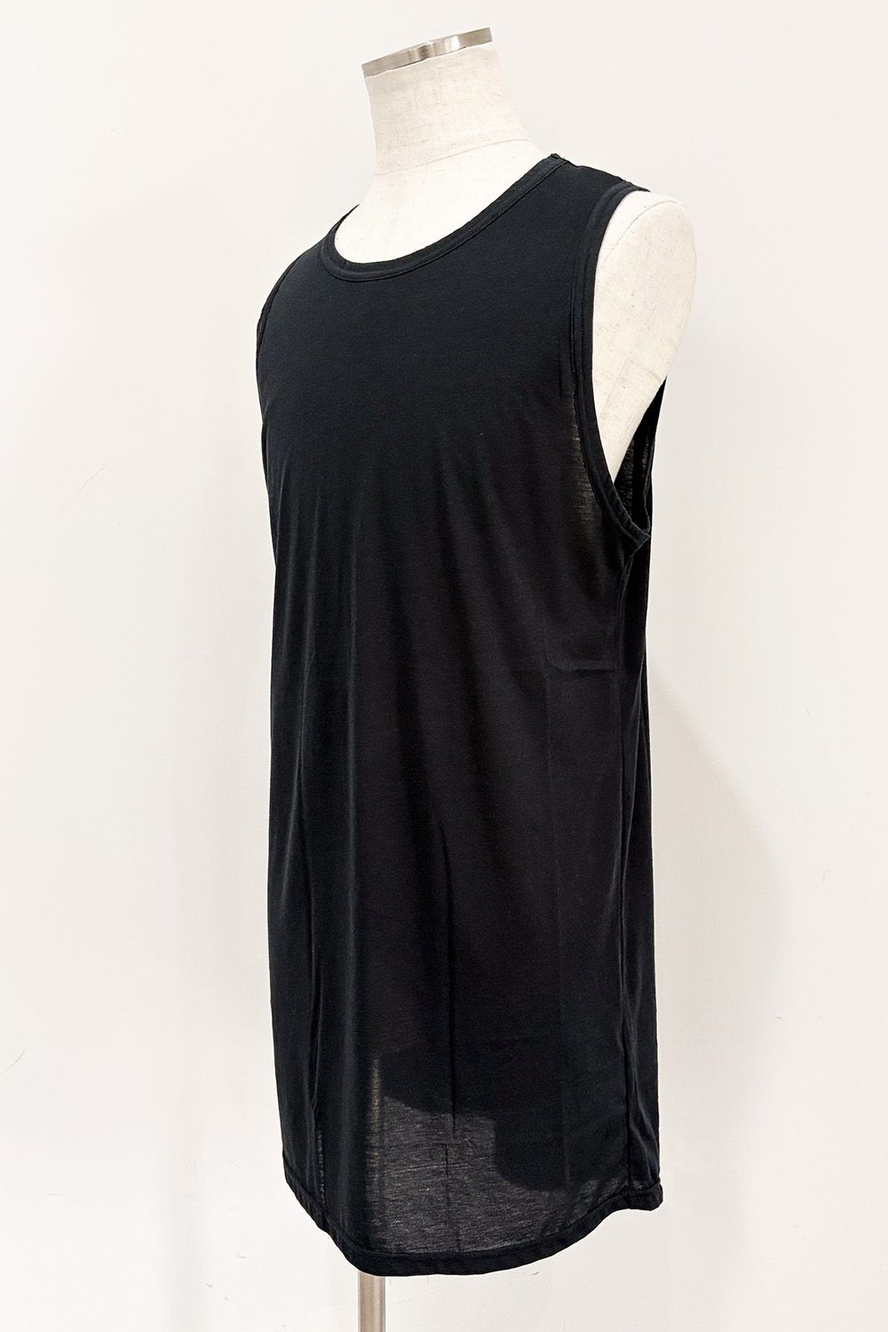 ロングタンクトップ / LONG TANK TOP / ブラック / ag-6083-3