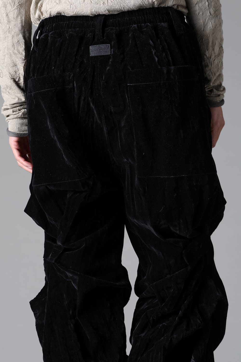 ベロアタックワイドパンツ / TUCK WIDE PANTS / ブラック / ag-12035-1