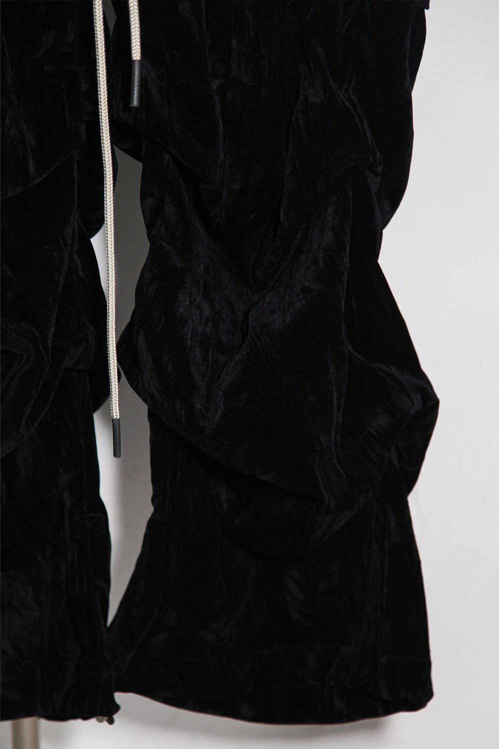 ベロアタックワイドパンツ / TUCK WIDE PANTS / ブラック / ag-12035-1