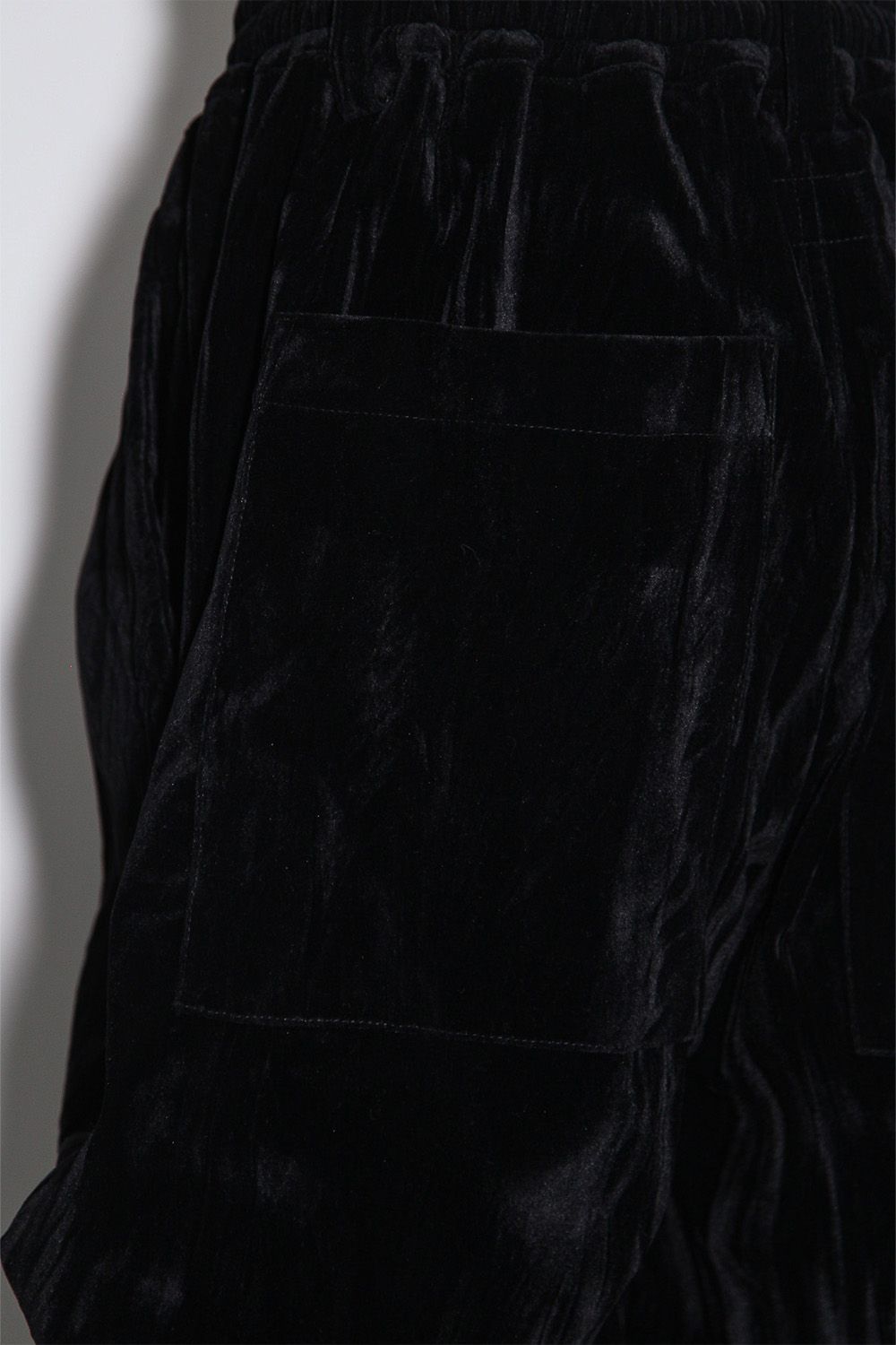 ベロアタックワイドパンツ / TUCK WIDE PANTS / ブラック / ag-12035-1