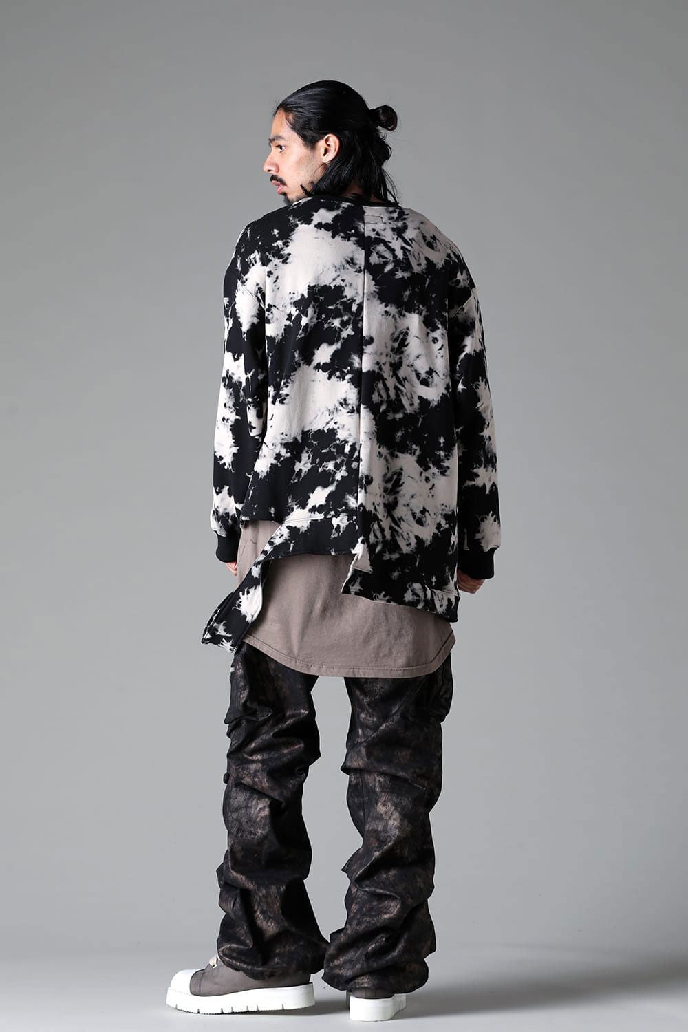 アシンメトリークルーネック / ASYMMETRY CREW NECK / ブラック×アイボリー / ag-12081-1