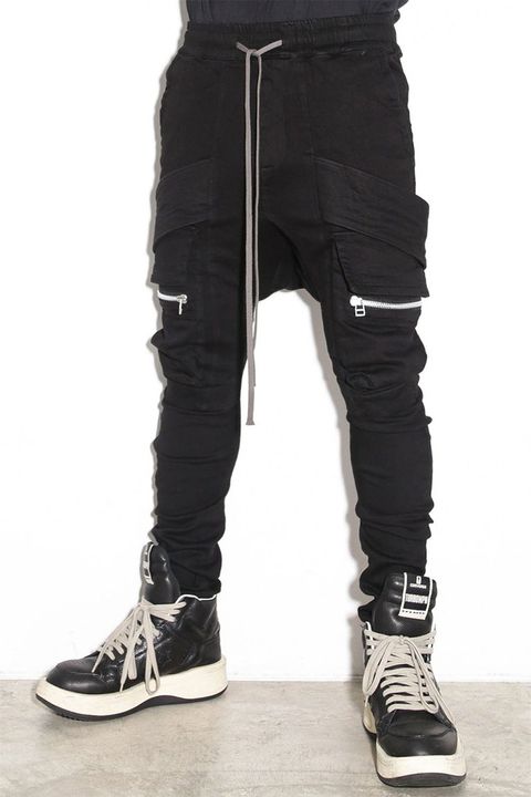 サルエルカーゴスキニーデニム / Denim Cargo Sarouel Skinny / ブラック / ag-6036-1