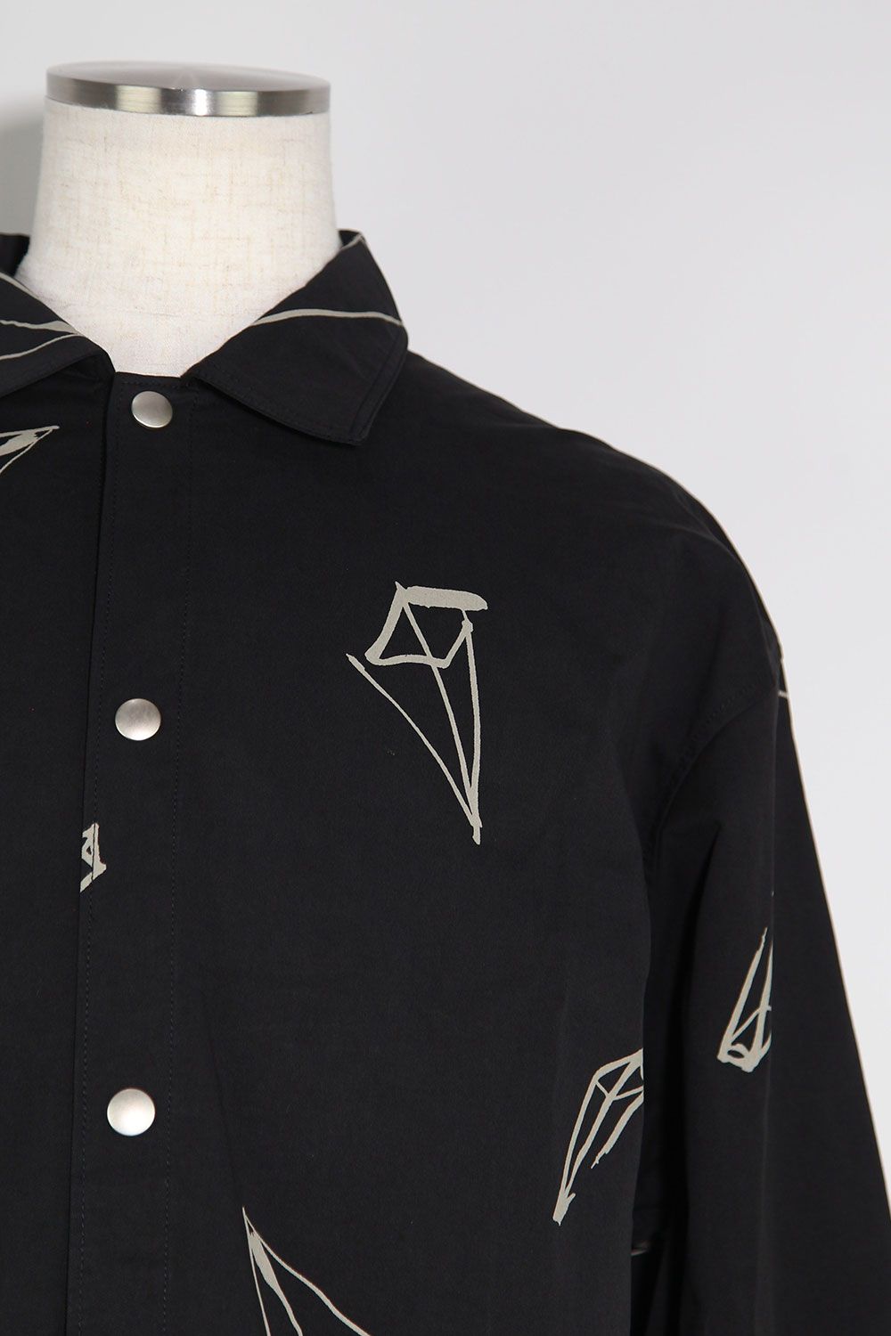 総柄プリントシャツ / Print Long Sleeve Shirts / ブラック / ag-6999