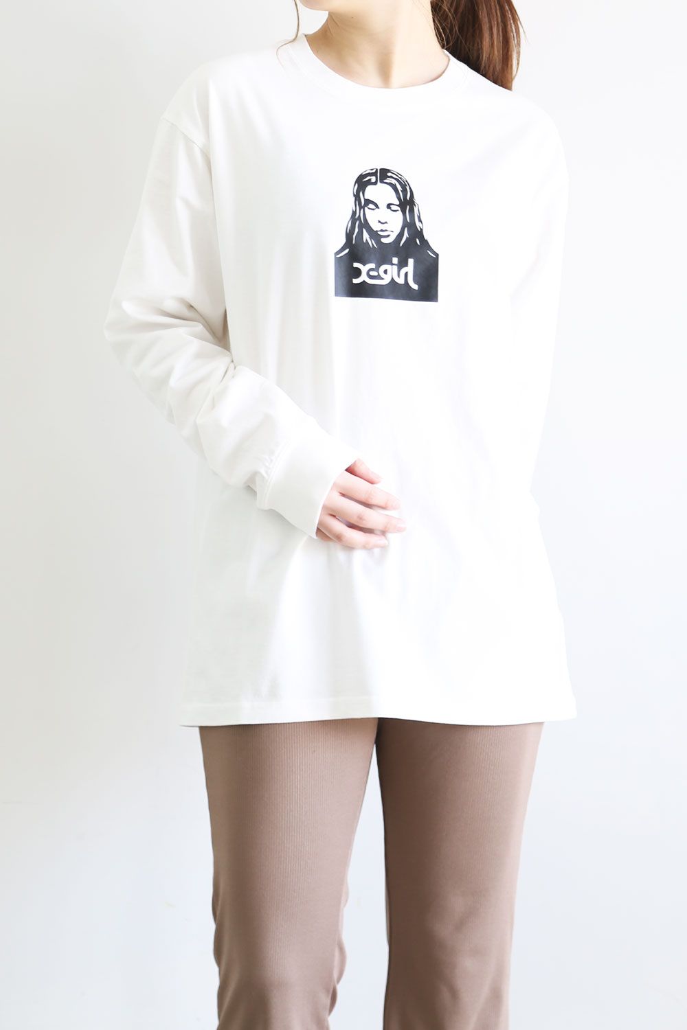 LEOPARD FACE L/S TEE DRESS X-girl ロンT | hartwellspremium.com