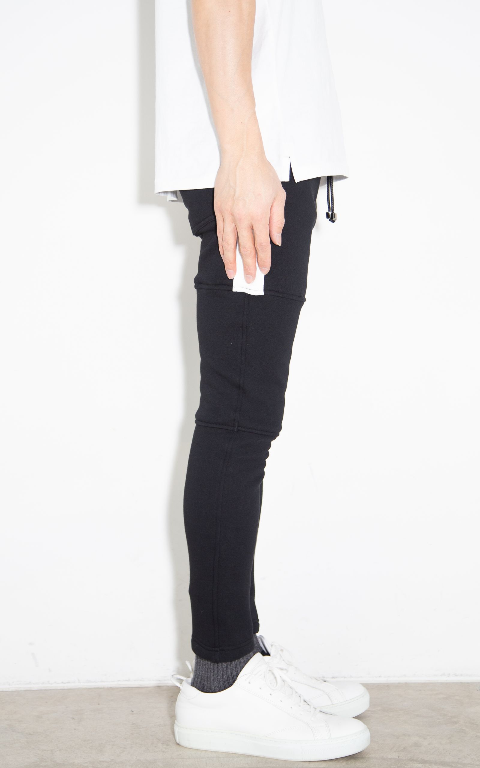 [ラスト1点 サイズ3] 【人気継続商品】 Velours fleece SLASH LINE PT / ブラック