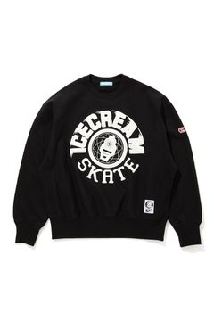 【ICECREAM】 PUFF PRINT SWEATSHIRT ICECREAM SKATE / ブラック