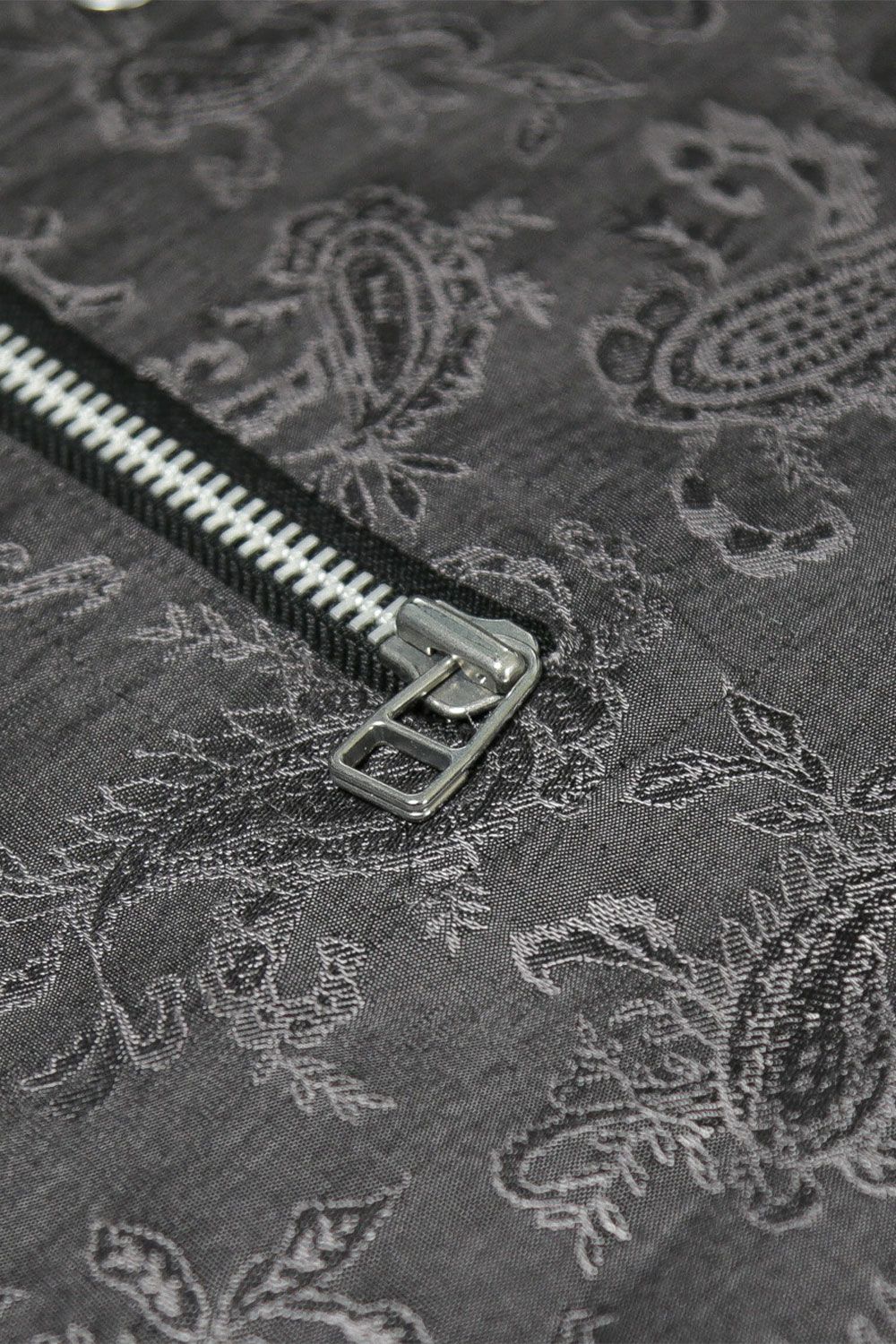 ペイズリー柄ハーフスリーブシャツ / Paisley Front Zip Harf Sleeve Shirts / ダークグレー / ag-9060-1